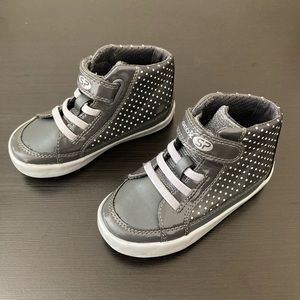 Geox SP Toddler Girls Gray Polka Dot Glitter High Top Sneaker Size 8